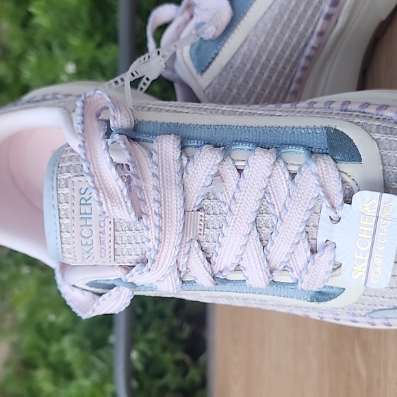 Skechers Court & Classics Patchwork Sneakers 185240 Pastel Pink Blue Size 9.5 - Picture 7 of 9